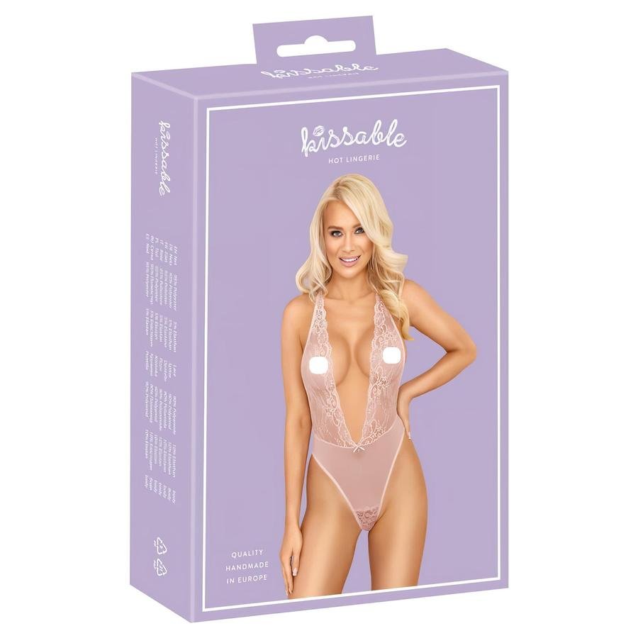 Kissable - csipke body (pink)