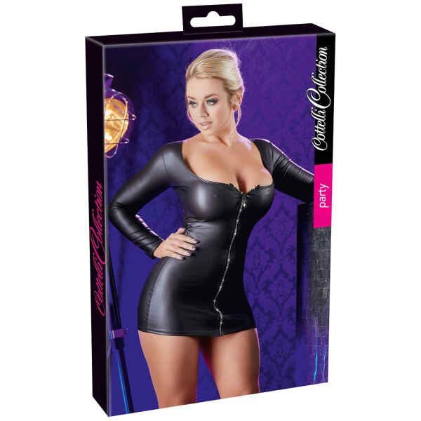 Cottelli - party ruha strasszos cipzárral (fekete)